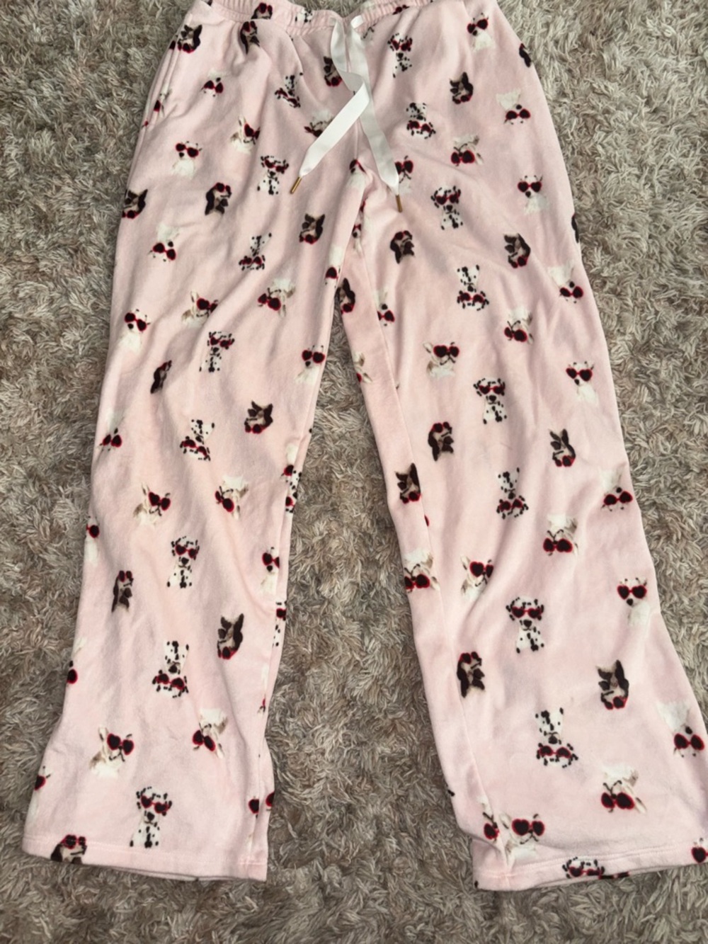 Pink Puppy Print Pajama Pants